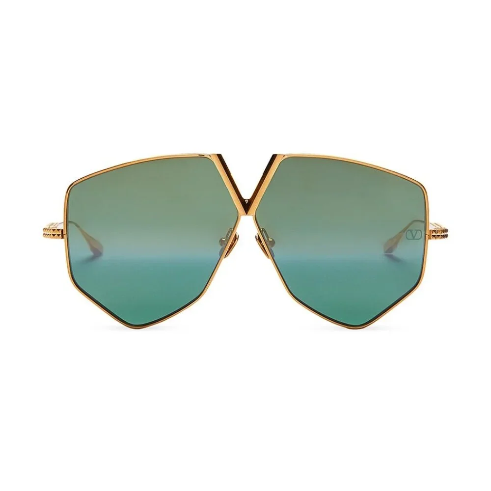 Valentino V HEexagon VLS115 Gold Sunglasses